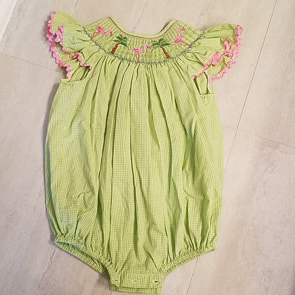 🏵Flamingo smocking style romper🏵